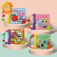 0 12 months baby cloth book rattle teether toys colorful cute animal soft quiet books early educational learning toys for infant