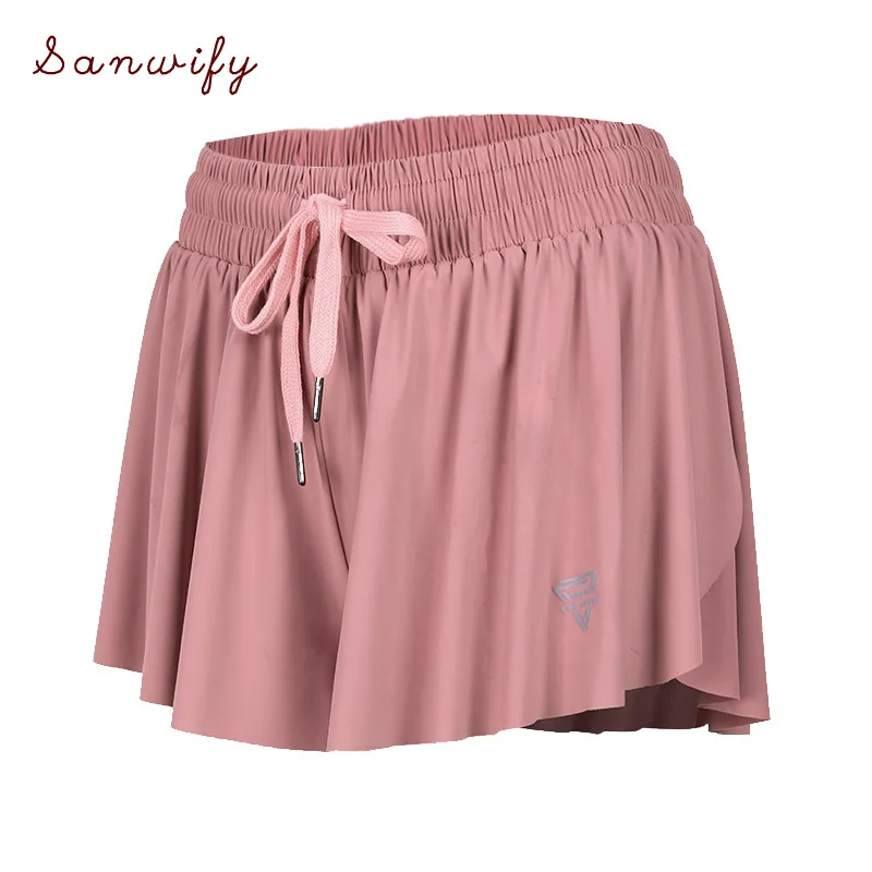 Женские спортивные шорты для йоги шорты-капри плиссированная теннисная юбка