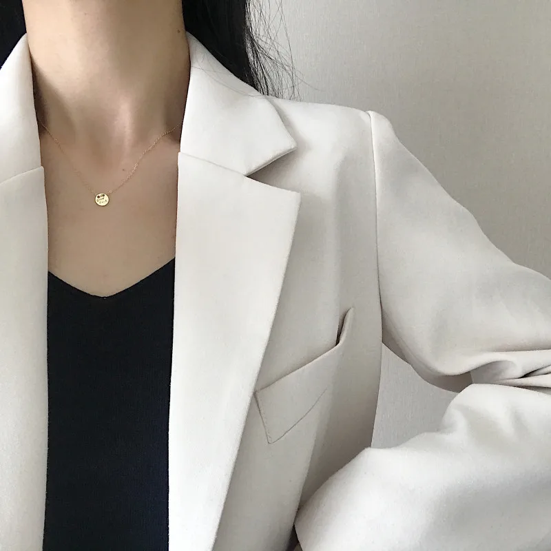 Женское колье с надписью удачи Louleur маленькое золотистое круглое ожерелье из