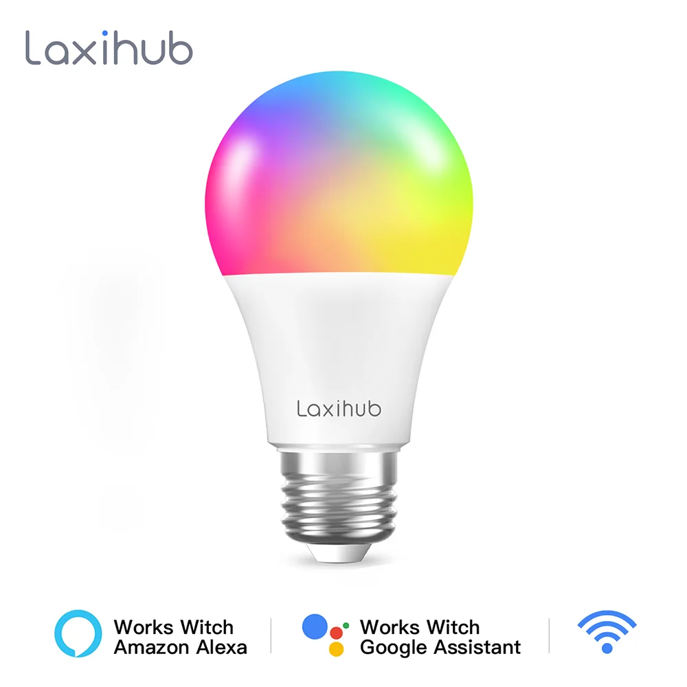 

Laxihub Smart Light Bulb Tuya Wifi Bulb RGB 12W 15W Color Changing LED Light E14 C37 110V 220V APP Compatible Alexa Google Home