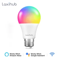 Умсветильник почка Laxihub с Wi-Fi, лампочка с изменением цвета RGB, 5 Вт, 9 Вт, светодиодсветильник лампочка E14 C37, 110 В, 220 В, приложение для смартфона, ...