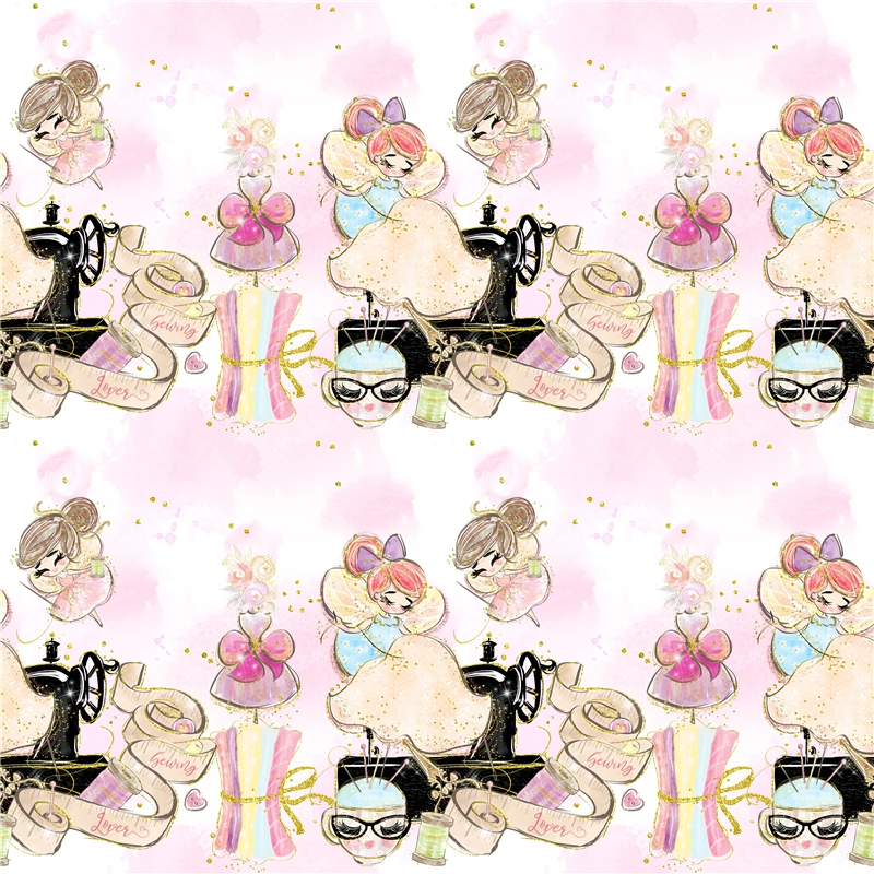 

100% Polyester Satin Fabric Sewing Machine Princess Dress Pattern Printing DIY Handmade Sewing Shirt Patchwork Bedding Cloth