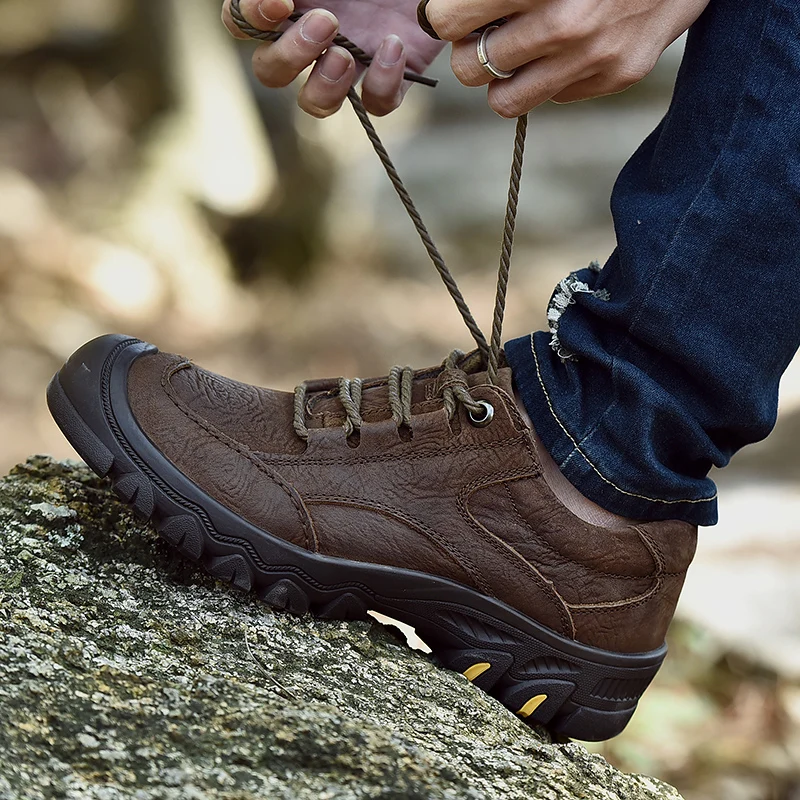 Мужская обувь из натуральной кожи Уличные оксфорды на шнуровке Нескользящая