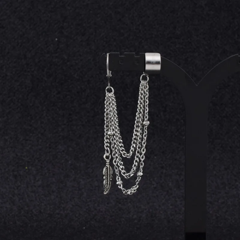 Серьги кисточки из нержавеющей стали в стиле хип хоп с V образным вырезом и