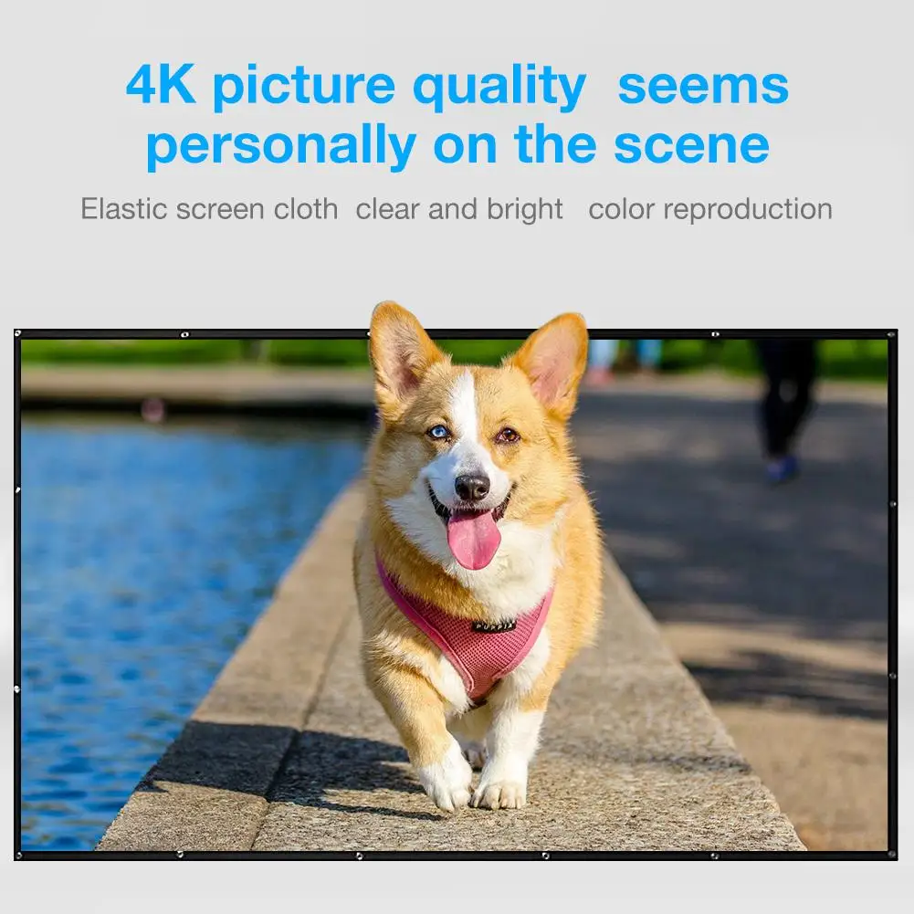 Портативный складной экран для проектора 150 дюймов HD 4:3 белый видеопроекции в