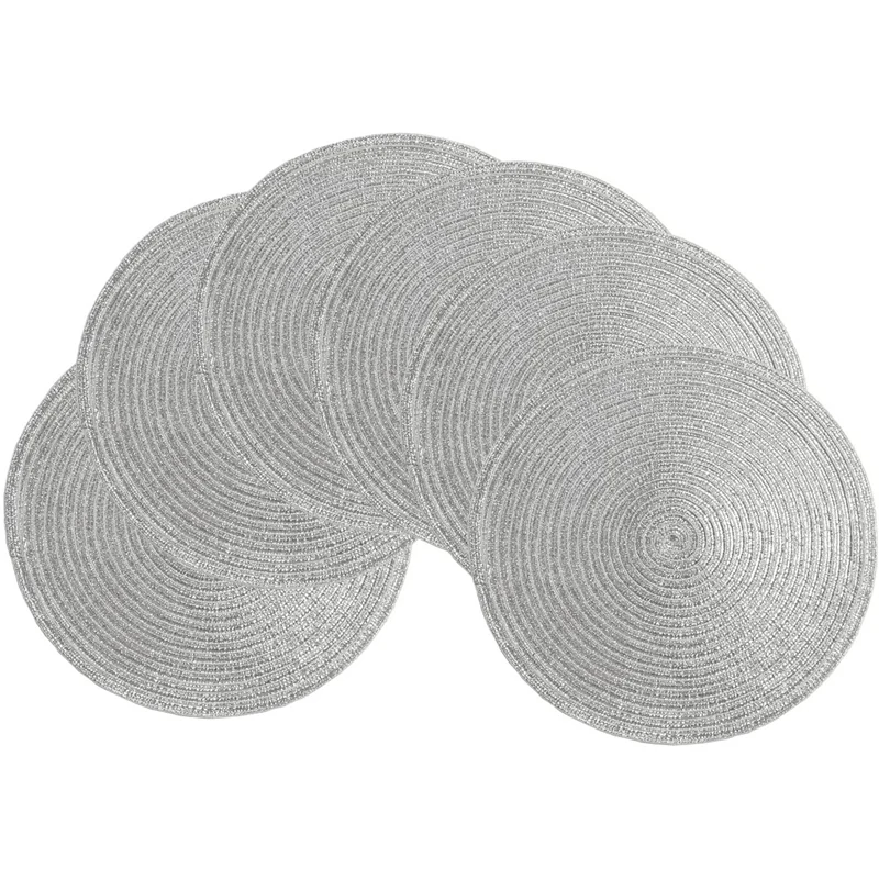 36 см круглые салфетки набор из 6 декоративных салфеток с блестками для