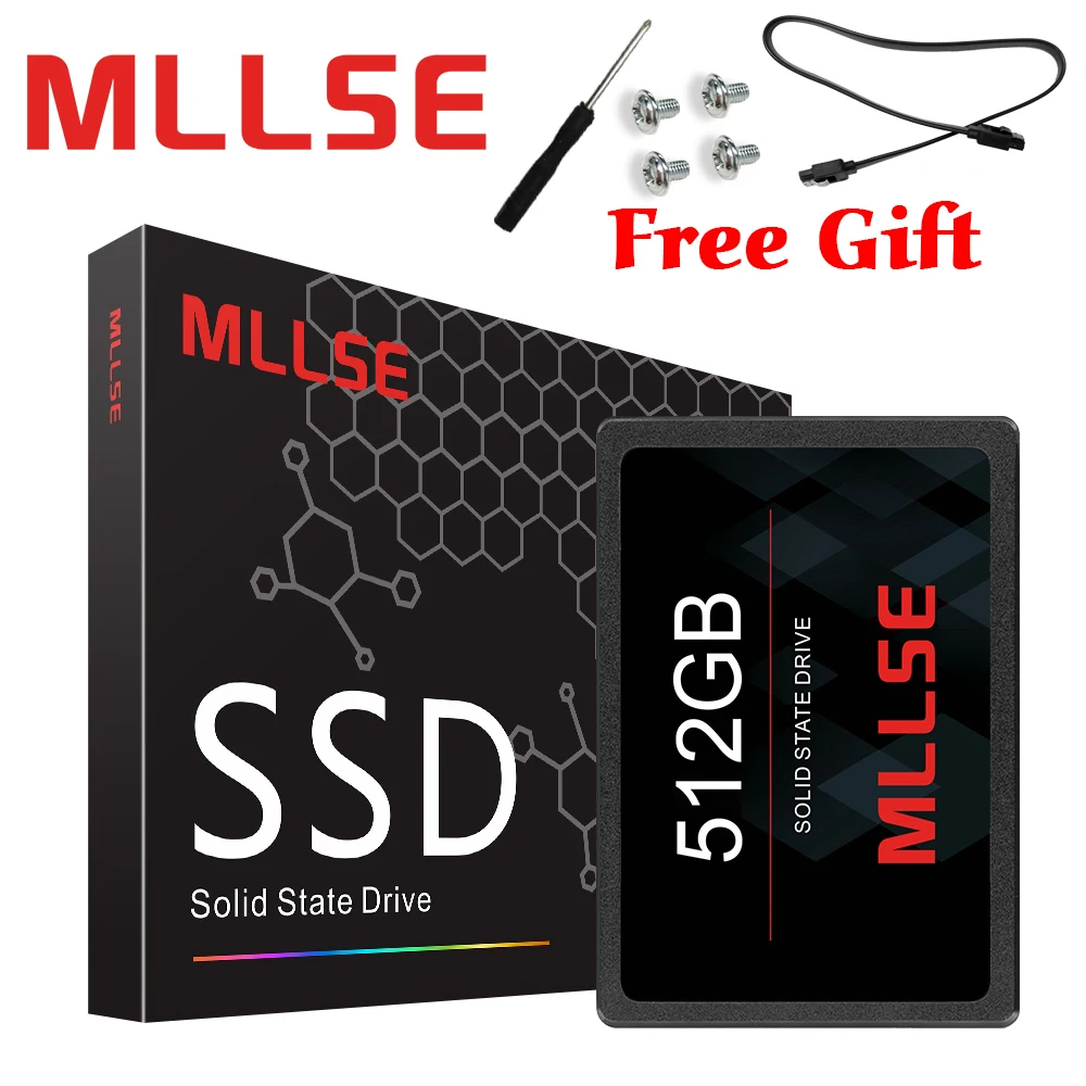 MLLSE ssd 512gb 2 5 &quotSSD SATAIII 3D NAND флэш память TLC 500 МБ/с. SMI/Phison/Realtek Внутренние