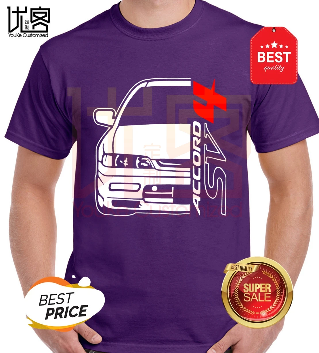 Мужская и женская футболка honda accord sv4 car motorsport из 100% хлопка с короткими рукавами