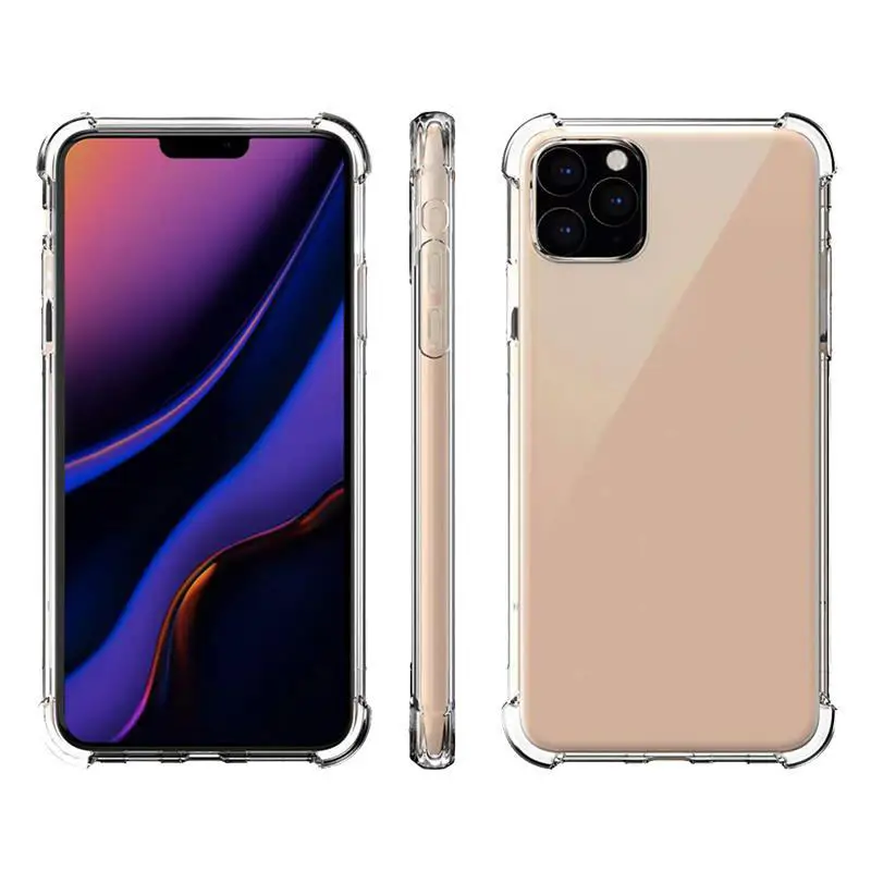

Phone Case For iPhone 12 11 mini Pro MAX XS XR 8 7 Plus Samsung S20 TPU Protective Shockproof Clear Transparent Case Cover