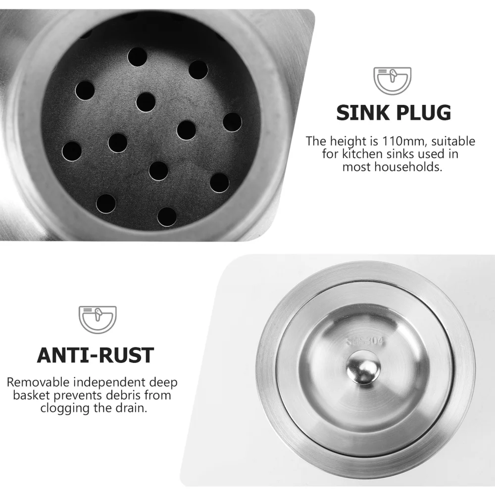 

Stainless Steel Rustproof Sink Drain Cover For Kitchen Home Use Flume Cover