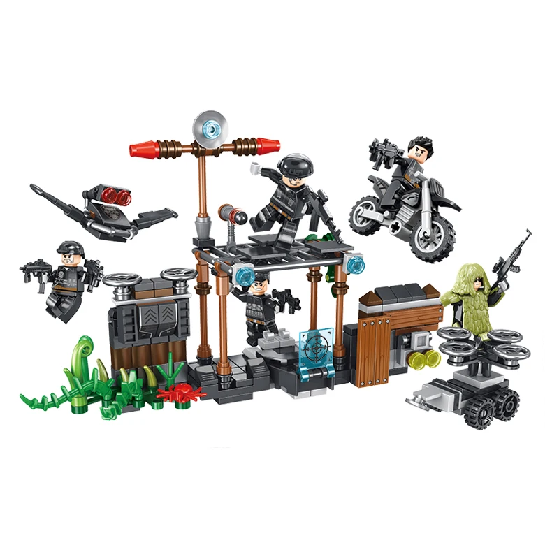 

Panluosi building blocks toy special military flying tiger 8 in 1 person set small particles spell inserted boy toy