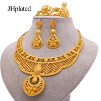 duba gold plated trendy fine wedding bridal jewelry sets for women accesories necklace bracelet earrings ring jewellery set