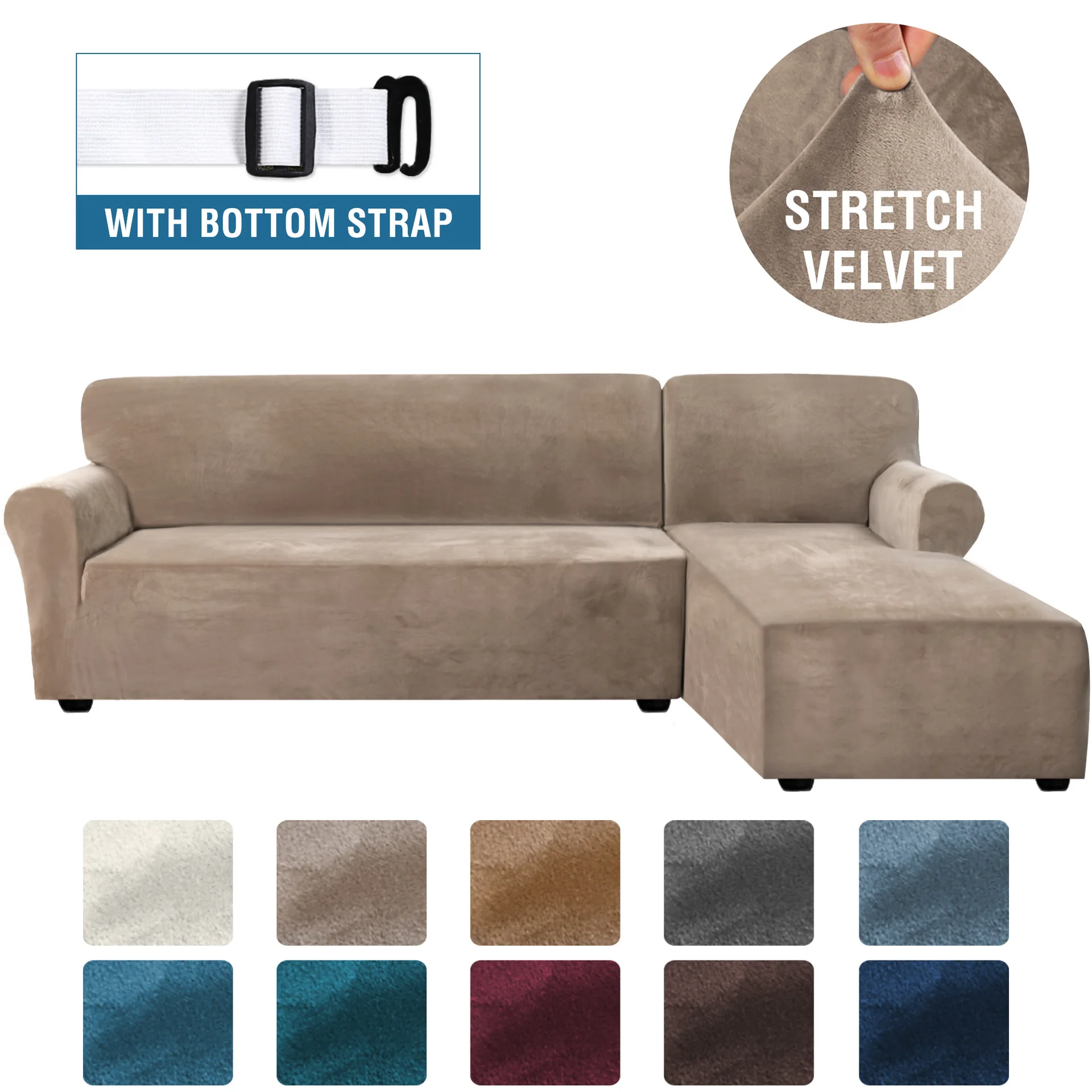 

Роскошный бархатный плюшевый L-образный чехол для дивана, 2 предмета, секционный чехол для дивана, защита мебели