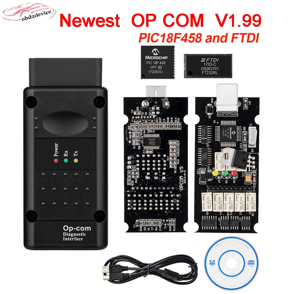 OPcom V1.99 с PIC18F458 FTDI op com OBD2 автомобильный диагностический инструмент для Opel