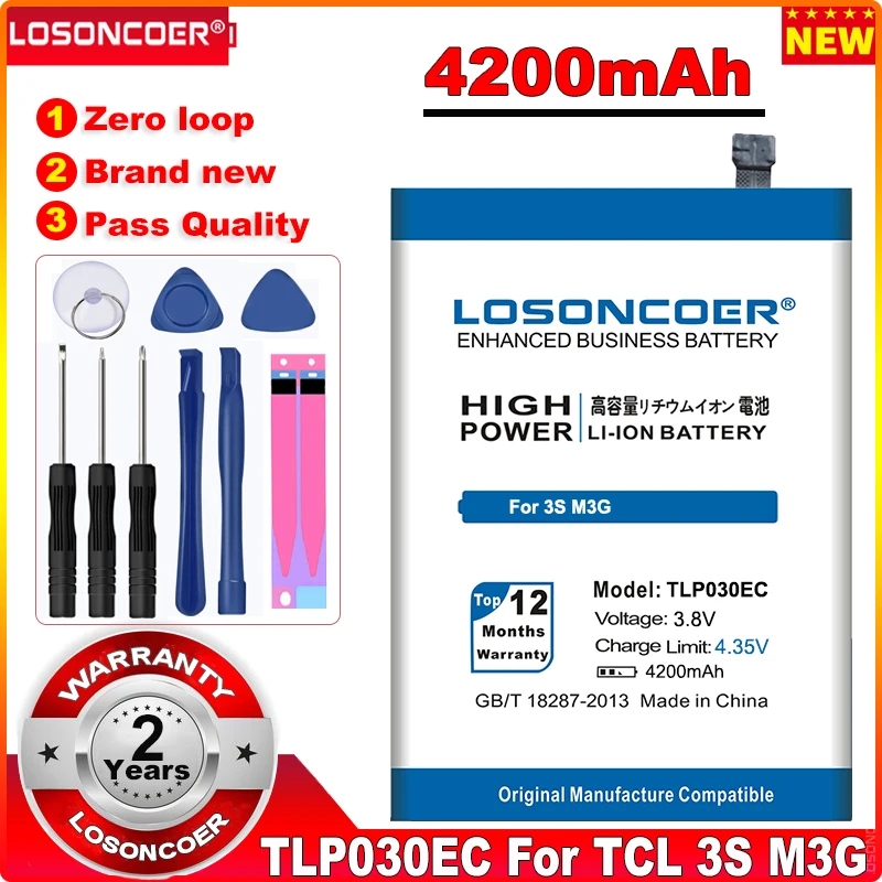 LOSONCOER 4200 мАч высокое качество батарея TLP030EC для телефона TCL 3S M3G мобильный телефон +