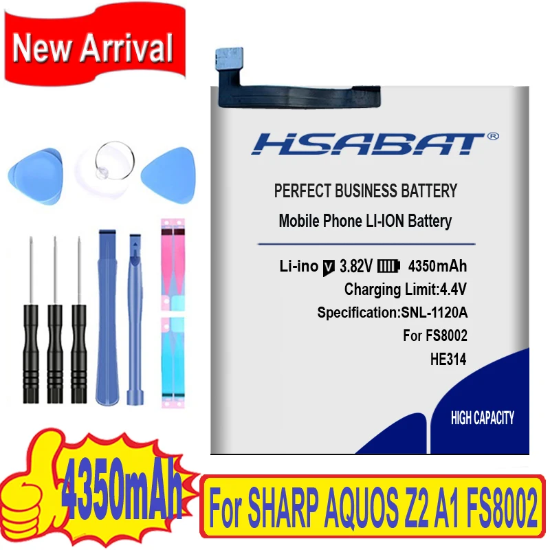 100% оригинал HSABAT 4350 мАч HE314 батарея для SHARP AQUOS Z2 A1 FS8002|Аккумуляторы мобильных