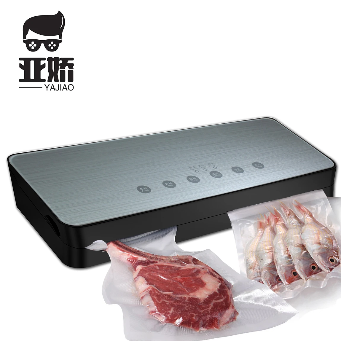 YAJIAO 65 кПа вакуумный упаковщик для пищевых продуктов, упаковочная машина с 10 пакетами, вакуумная упаковочная машина для пищевых продуктов, вакуумный упаковщик 220 В/110 В