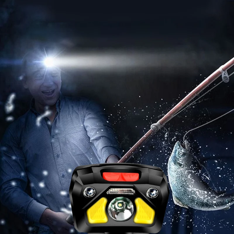 Мощный индукционный головной Светодиодный светильник для кемпинга и походов с