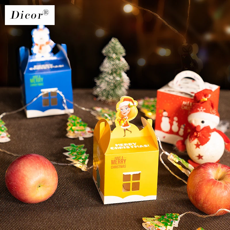 12 шт в форме дома рождественские конфеты подарочные пакеты Рождественская елка