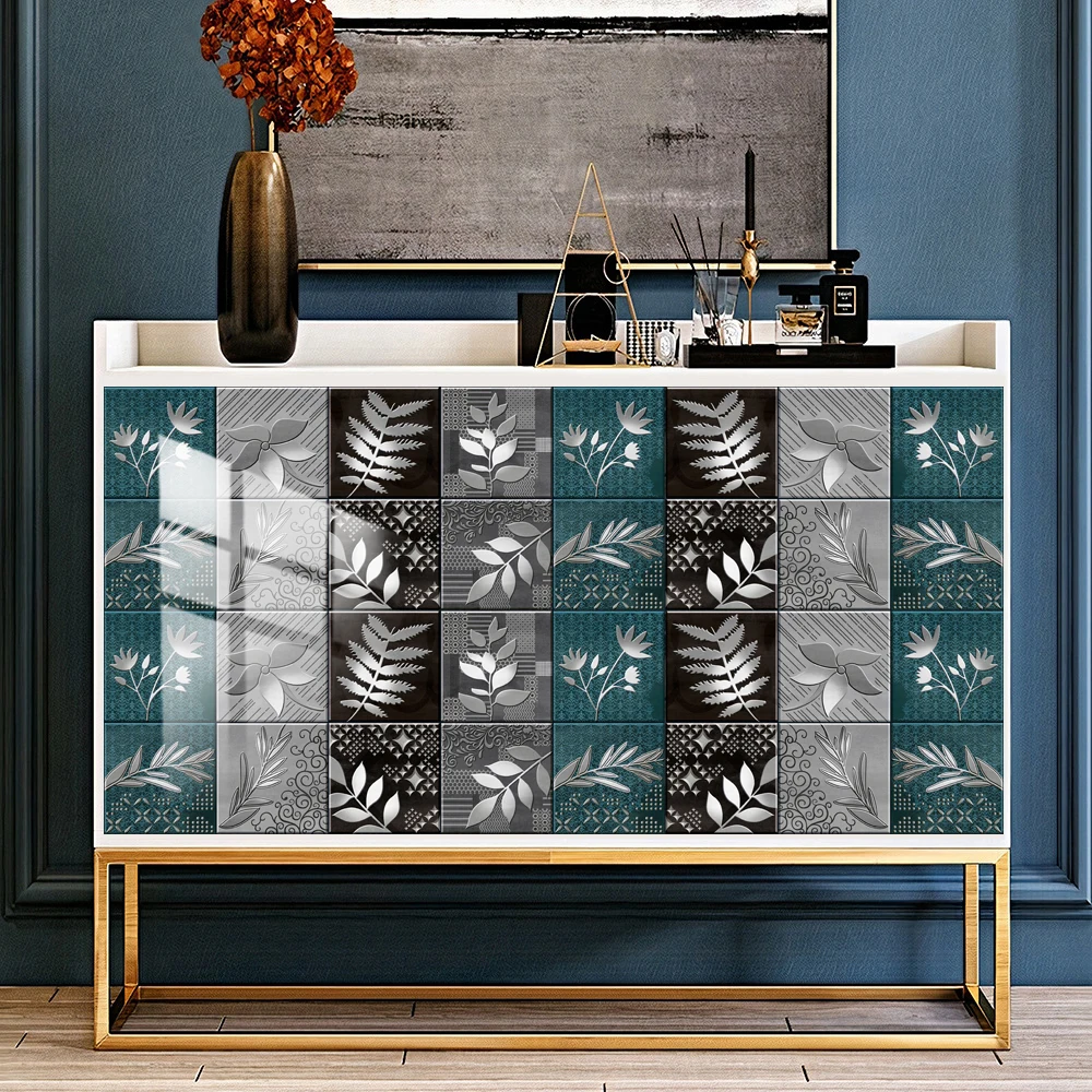 Металлическая жесткая прозрачная пленка в стиле панк с узором виде листьев