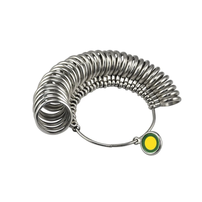 Ring mandrel Новинка, 1 набор, металлическое серебряное кольцо на палец, размер r, Калибр/кольцевая оправка, измерительная палочка, ювелирное изделие, измерительный инструмент - Цвет: Ring mandrel