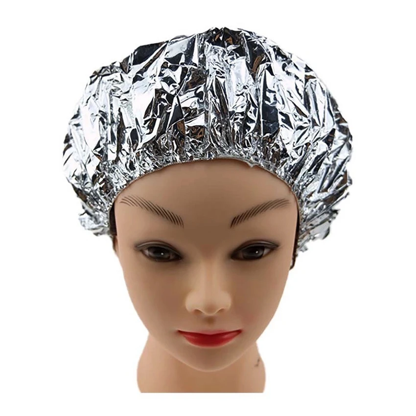 

Aluminum Foil Hair Cap,Salon Baking Oil Hair Dye Cap disposable Waterproof Dustproof Hair Cap Shower Cap for Home Salon