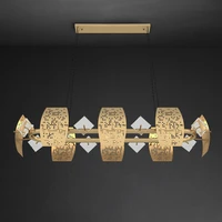 art deco g9 led round oval rectangle crystal copper list chandelier lighting lustre suspension luminaire lampen for dinning room