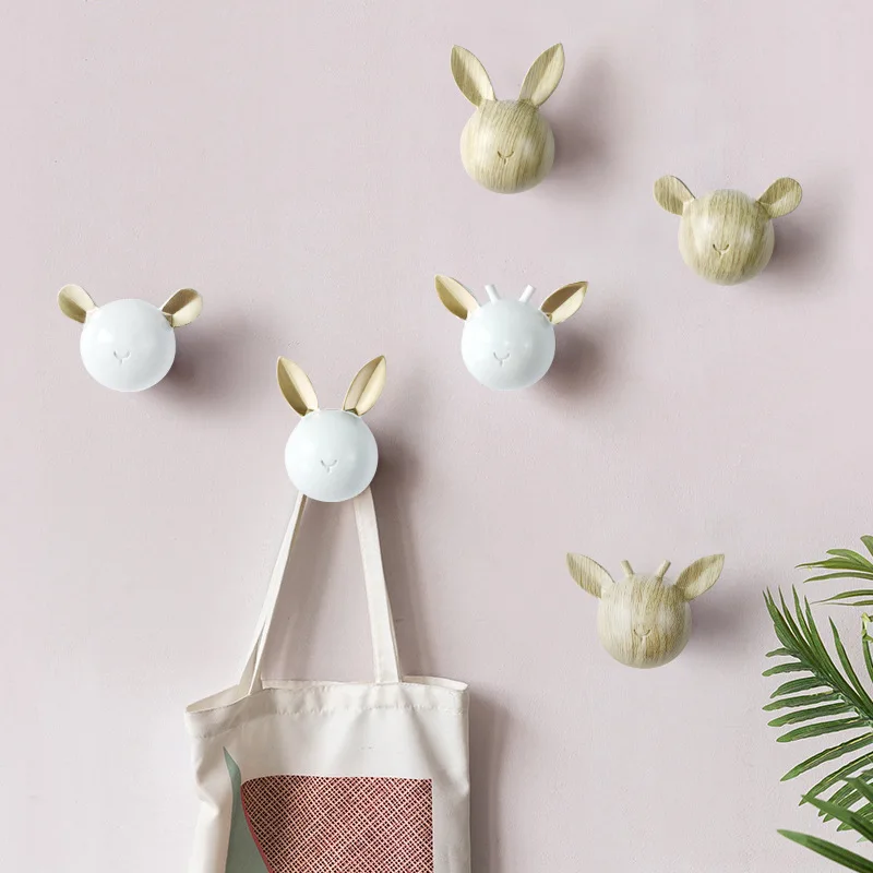 

Настенный держатель ключа Винтаж голова кролика крючок над дверью Кепки Дисплей стеллажи для выставки товаров вешалка номер Декор мультфи...