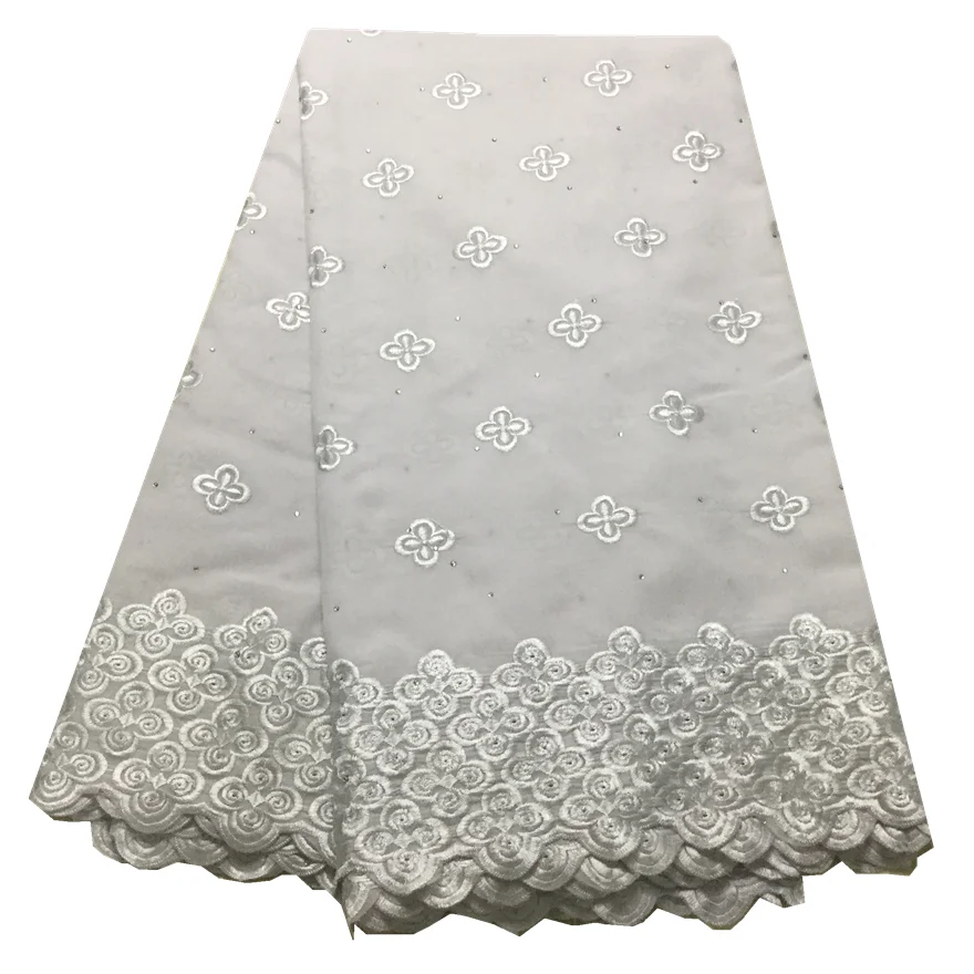 Новейшие французские чистые белые хлопковые кружевные ткани 2019