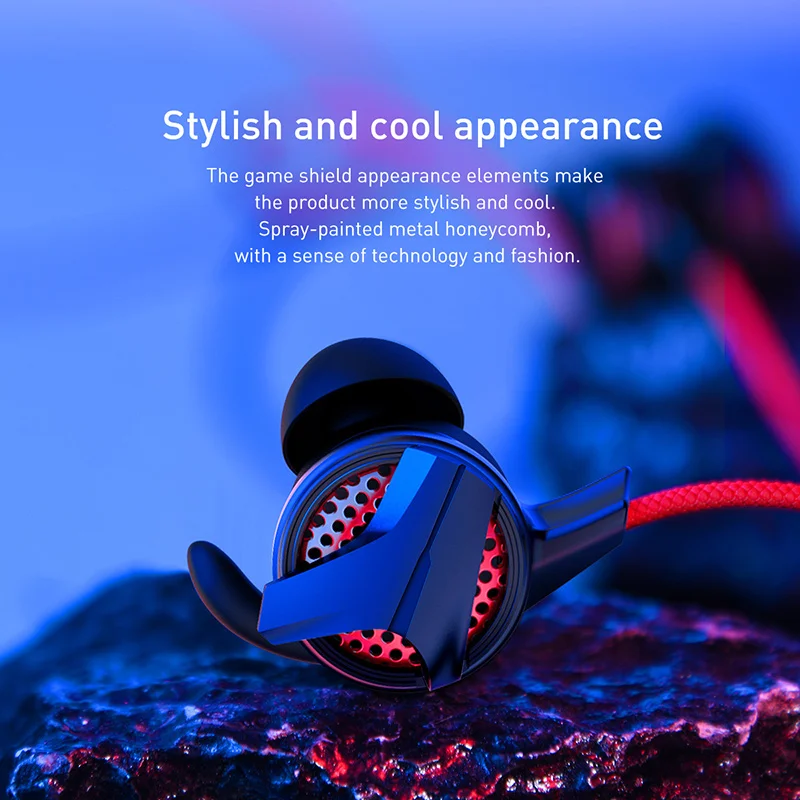 

Baseus Gaming In-Ear Earphone For Pubg Controller GAMO-15 3D Stereo earphones For Mobile pubg Gamer with Detachable HD Mic