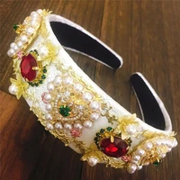 new design love luxury baroque rhinestone headband for women full crystal floral diamond hairband hair hoop girls gift