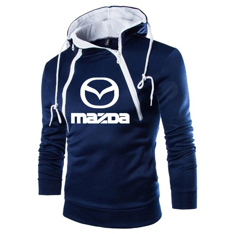 

Unisex Spring Autumn New Men's Hoodies Mazda Car Logo Print Sweatshirt Men Hoodie hip hop Double chain Casual Men's pullover