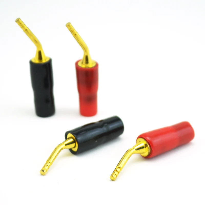 

Free shipping 100pcs Gold-plated Amp Speaker Cable Wire Pin Plug Connector