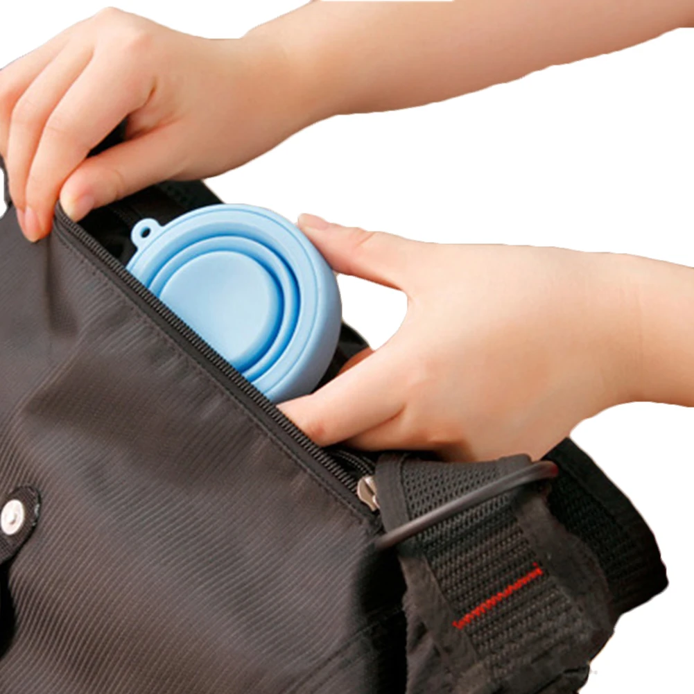 1 шт. портативная силиконовая Выдвижная складная чашка с крышкой телескопическая