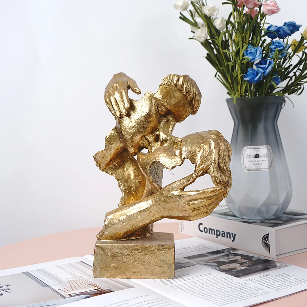 

New Couple Decorations Living Room Study Creative Characters Face Mask Art Sculpture Crafts Home Decoration Accessories