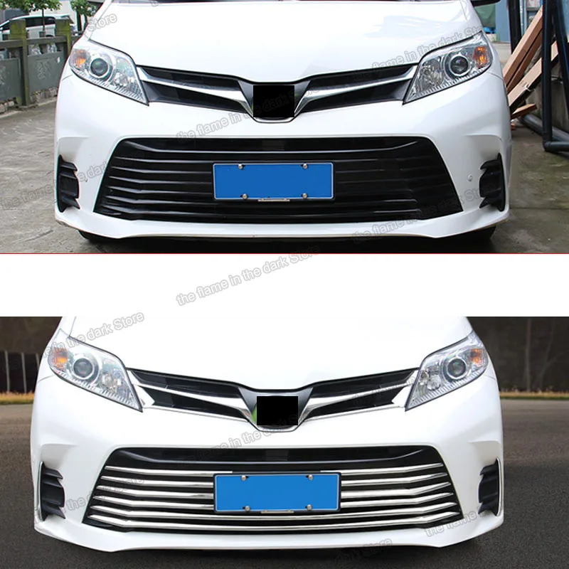 Lsrtw2017 блестящие серебряные abs Передние решетки для автомобилей toyota sienna 2011 2012 2013 2014