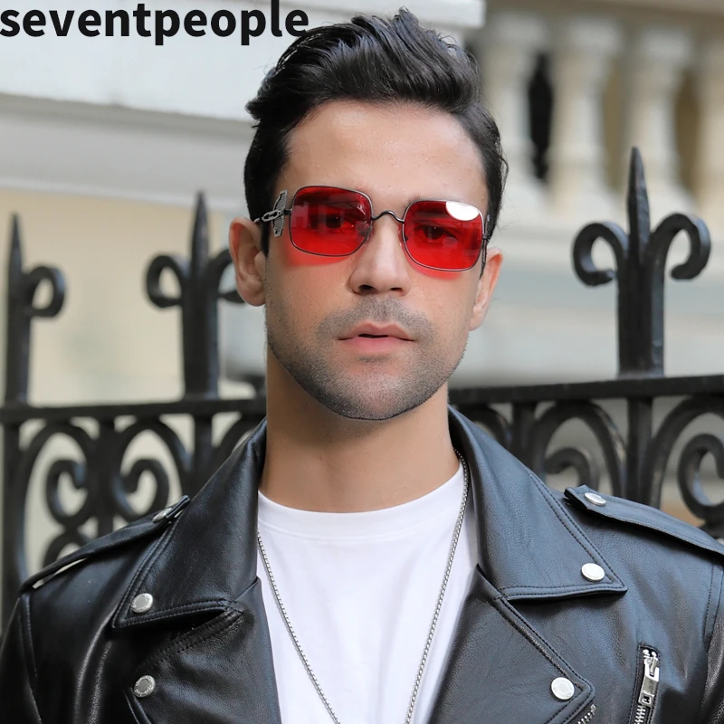 2020 Модные прямоугольные солнцезащитные очки в стиле стимпанк мужские