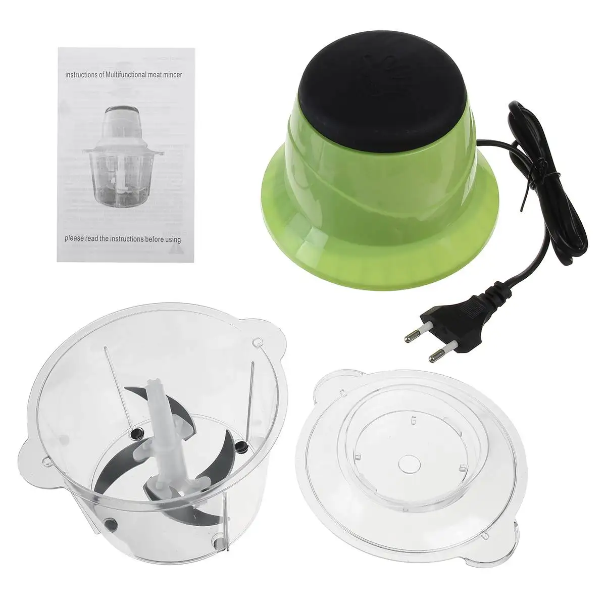 

Efficient 500W 2L Capacity Electric Chopper Meat Grinder Home Sausage Stuffer Meat Mincer Food Processor Slicer Blender Mixer