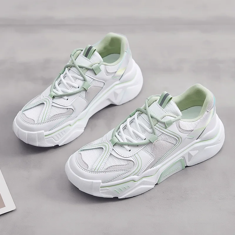 

2020 Fashionable women's shoes Breathable and comfortable dad shoes High rise candy sports casual shoes with thick soles