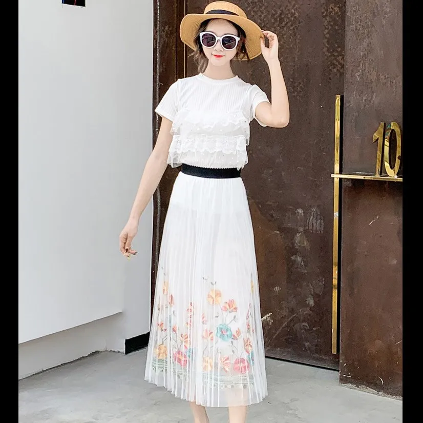 Летняя женская юбка в стиле ампир винтажная Сексуальная сетчатая Цветочная