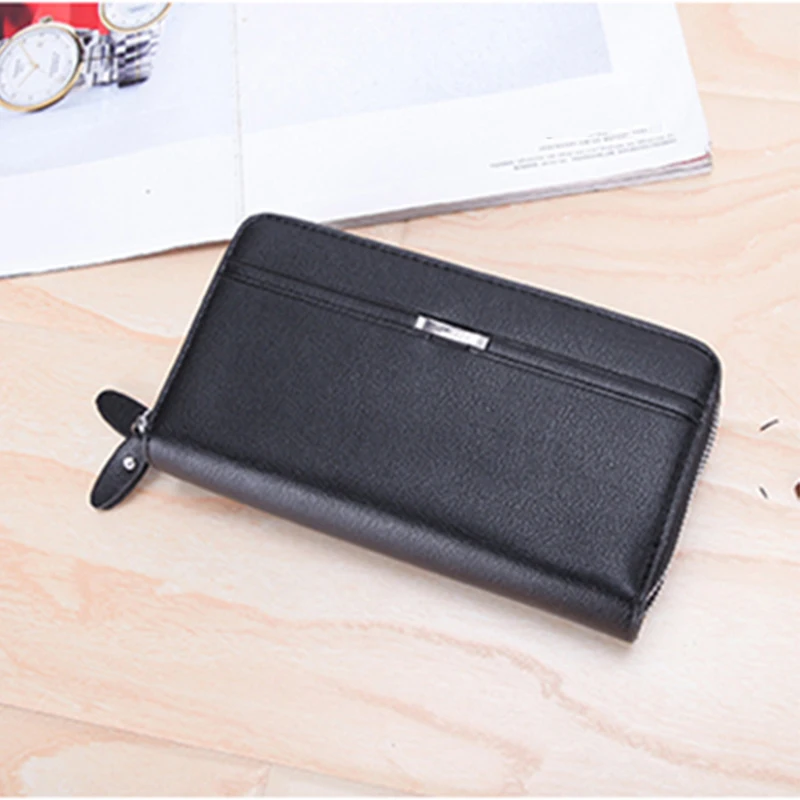 Vintage Men wallets with coin pocket long zipper purse for men clutch business Male Wallet Double Large Purse | Багаж и сумки
