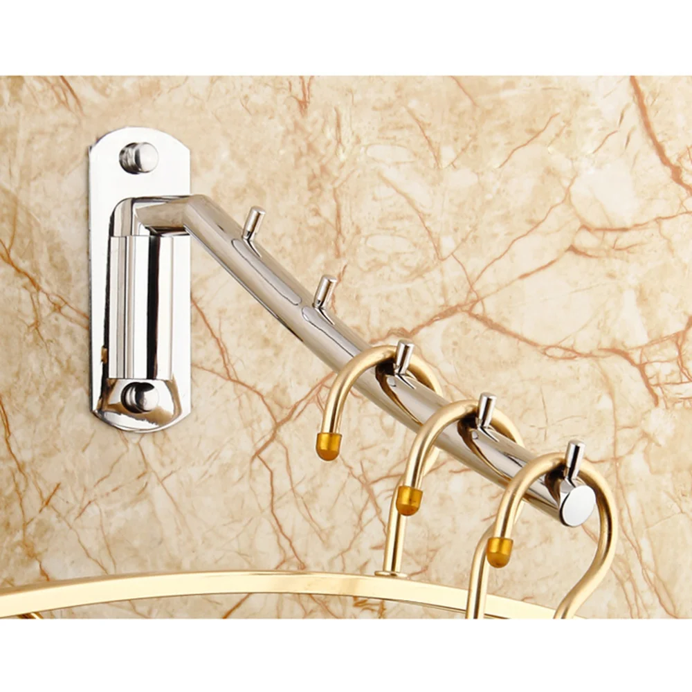 

Wall Mounted Clothes Hanger Rack Rotatable Stainless Steel Clothes Organizer with Swing Arm Holder