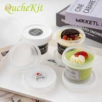 50pcs dessert ice cream cake box 100ml dessert containers with lid yogurt pudding jelly mousse packaging cup diy party favors