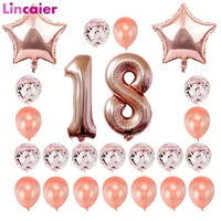 24pcs number 18 foil balloons happy 18 birthday party decorations 18th years old eighteen boy girl supplies anniversary