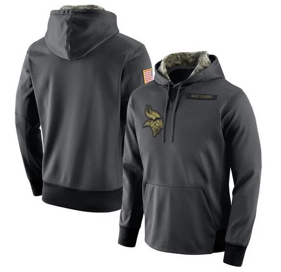 Толстовка Minnesota Vikings Salute to Service Player Performance Anthracite American football|Мужские толстовки и