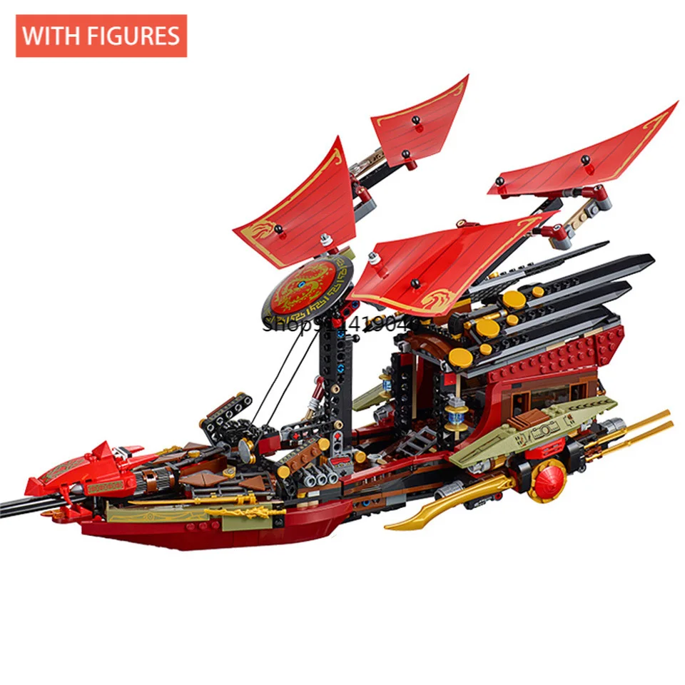 Blocos de Construção Brinquedos para Crianças Destino Barco Bounty Navio Modelo Tijolos Meninos Presentes Aniversário Caber 70738 1325 Pçs Vôo