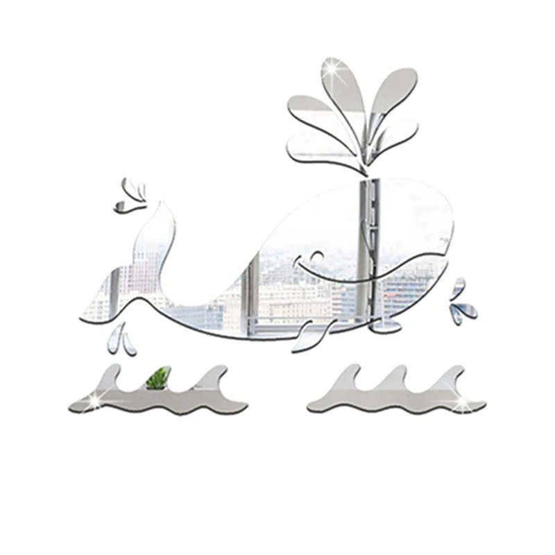 Акриловые милые настенные наклейки с 3d эффектом Кита для детской комнаты