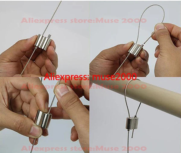 Деректион обратный сталь блокиратор веревки потолочный светильник трос клип с