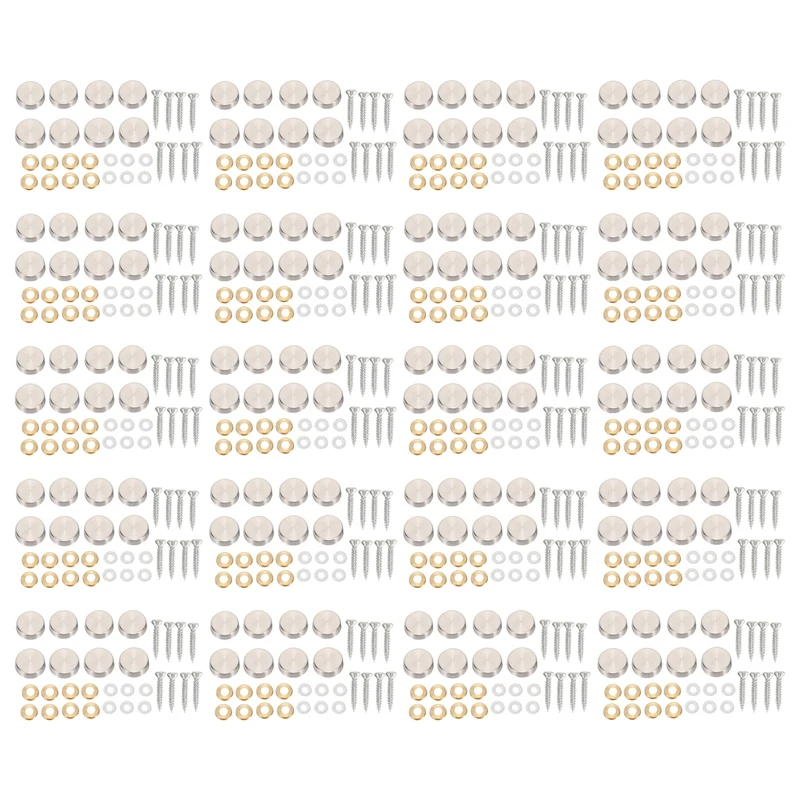 

16 Mm Stainless Steel Mirror Nails Screw Cap (160 Pieces)