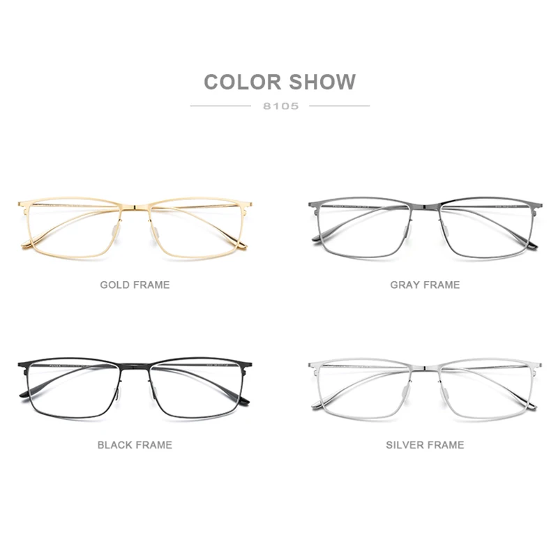 FONEX 8105 Men's Square Myopia Prescription Eyeglasses Frames - Full Optical Titanium Alloy Korean Eyewear image 5